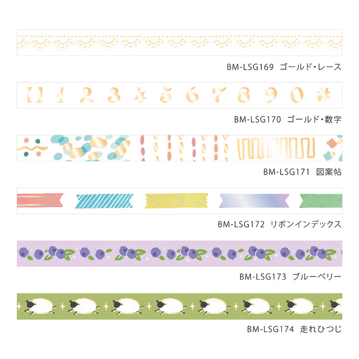 BGM Foil Stamping Masking Tape: Life - Running Sheep — flat lay