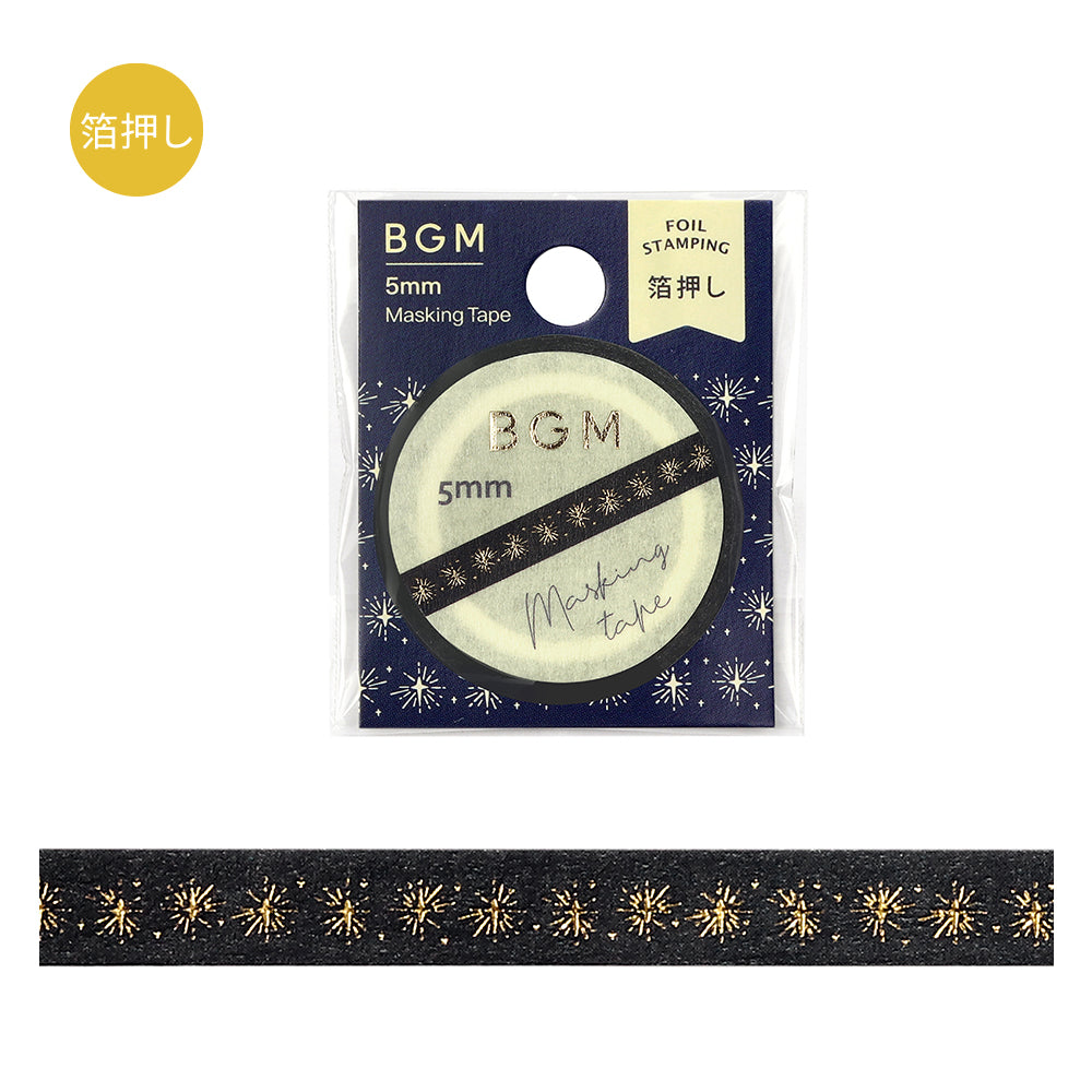 BGM Foil Stamping Masking Tape: Life - Star Fireworks — roll front