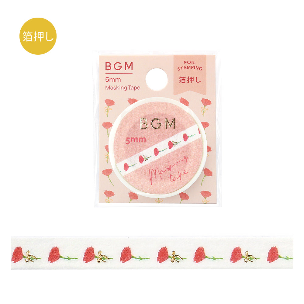 BGM Foil Stamping Masking Tape: Life - Flowers to Give — roll front
