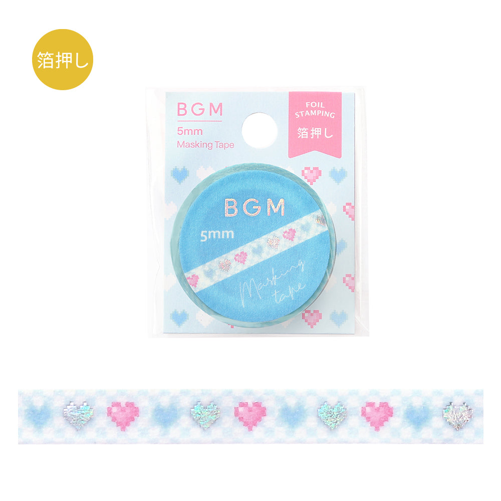 BGM Foil Stamping Masking Tape: Life - Pounding Heart — roll front
