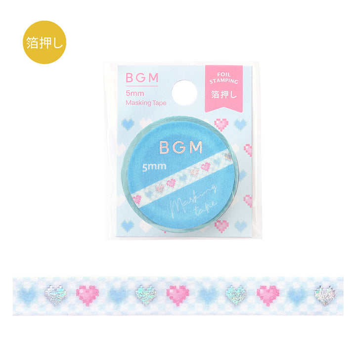 BGM Foil Stamping Masking Tape: Life - Pounding Heart — roll front