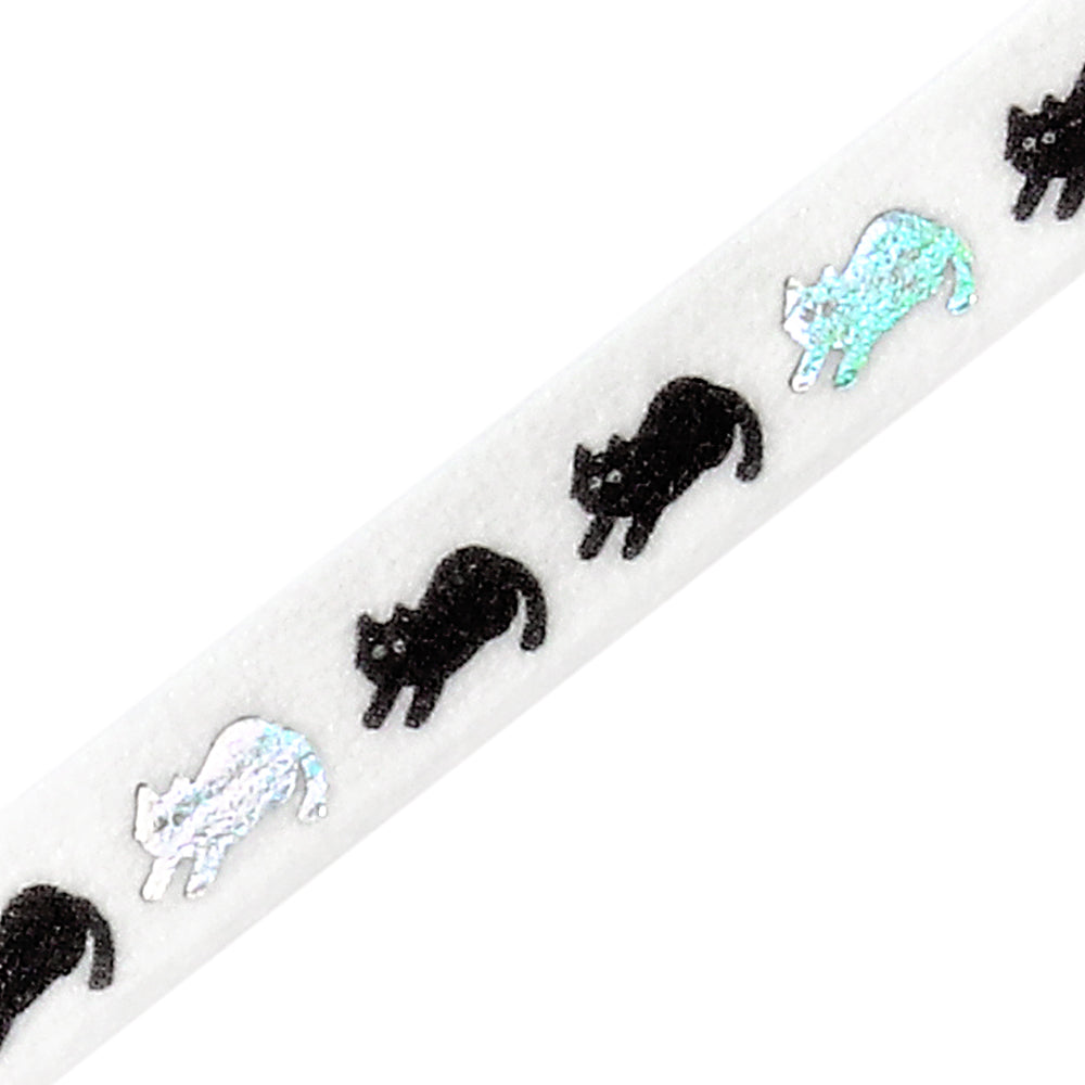 BGM Foil Stamping Masking Tape: Life - Black Cat — pattern detail