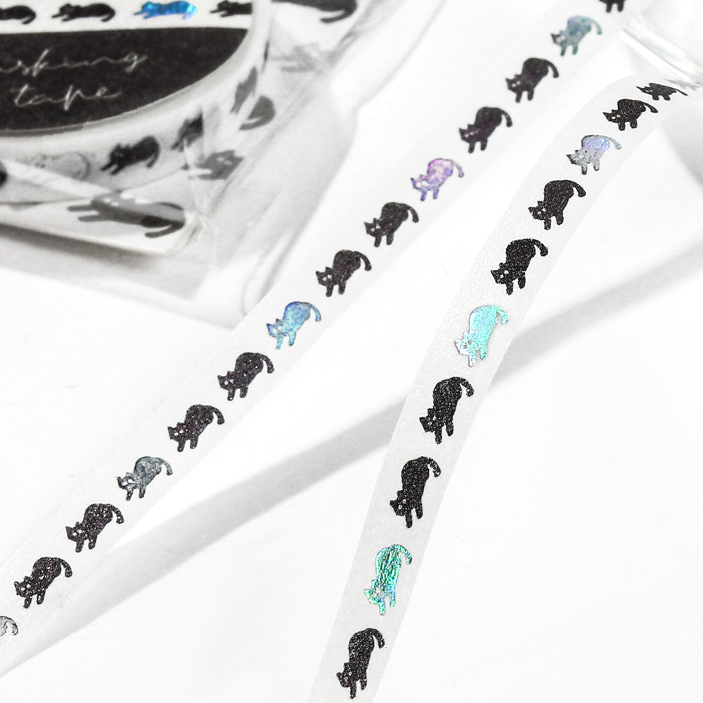 BGM Foil Stamping Masking Tape: Life - Black Cat — applied on surface