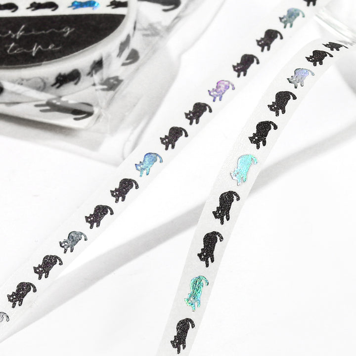 BGM Foil Stamping Masking Tape: Life - Black Cat — applied on surface