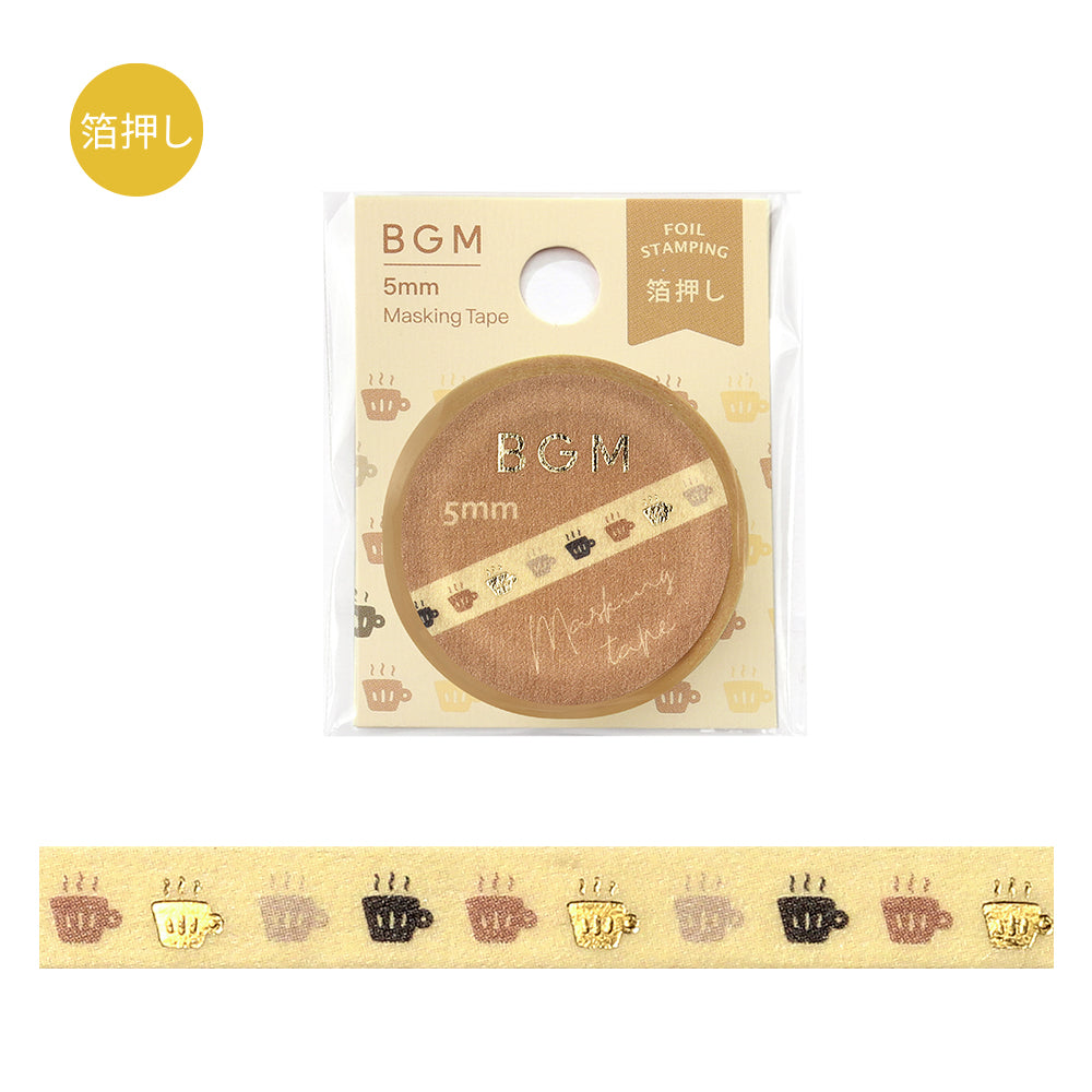 BGM Foil Stamping Masking Tape: Life - Tea Time — roll front