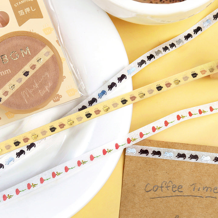 BGM Foil Stamping Masking Tape: Life - Tea Time — with packaging