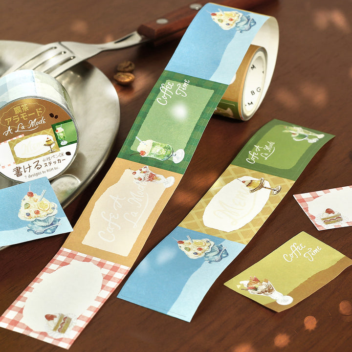 BGM Roll Sticker: Writable - Café à la Mode — side view