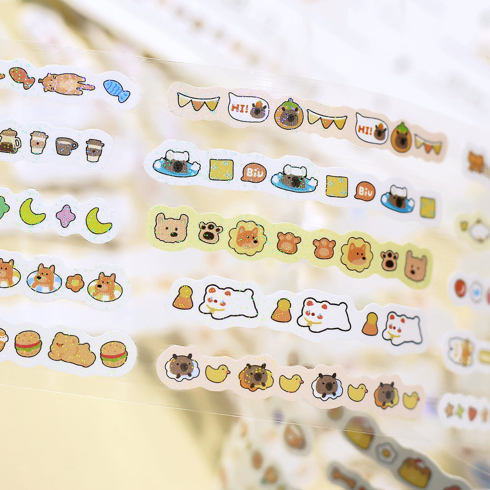 BGM Roll Sticker: Mini Linea - Orange — side view