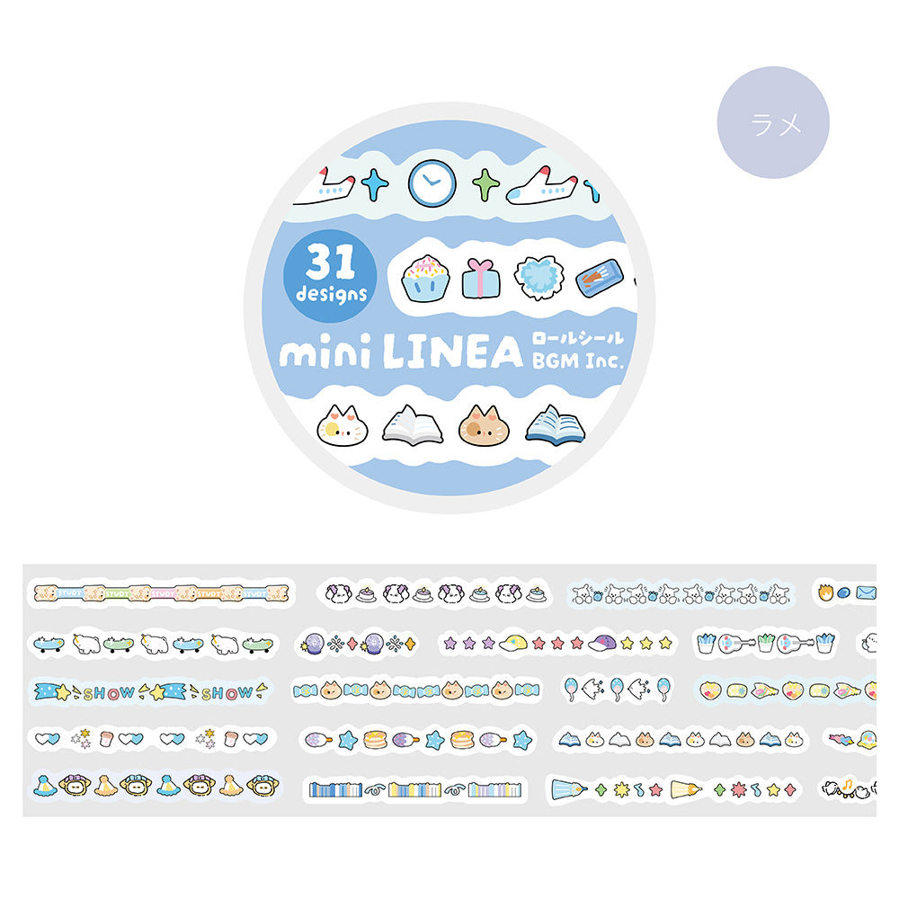 BGM Roll Sticker: Mini Linea - Pale Blue — front view