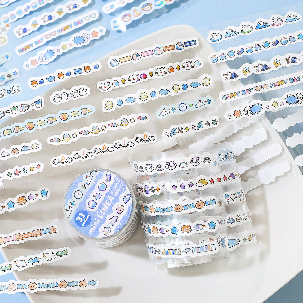 BGM Roll Sticker: Mini Linea - Pale Blue — angle view
