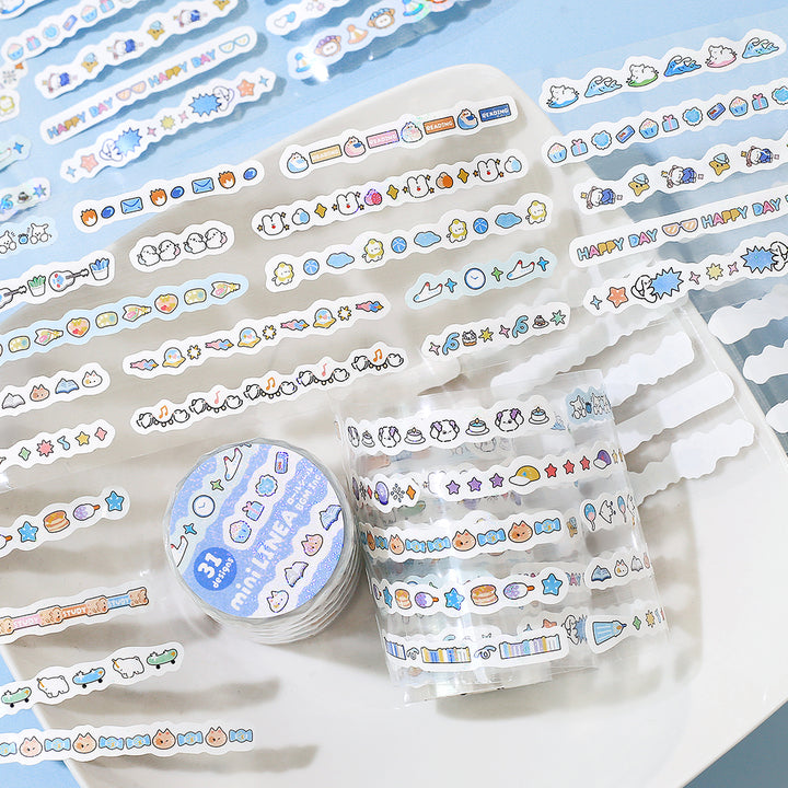 BGM Roll Sticker: Mini Linea - Pale Blue — angle view