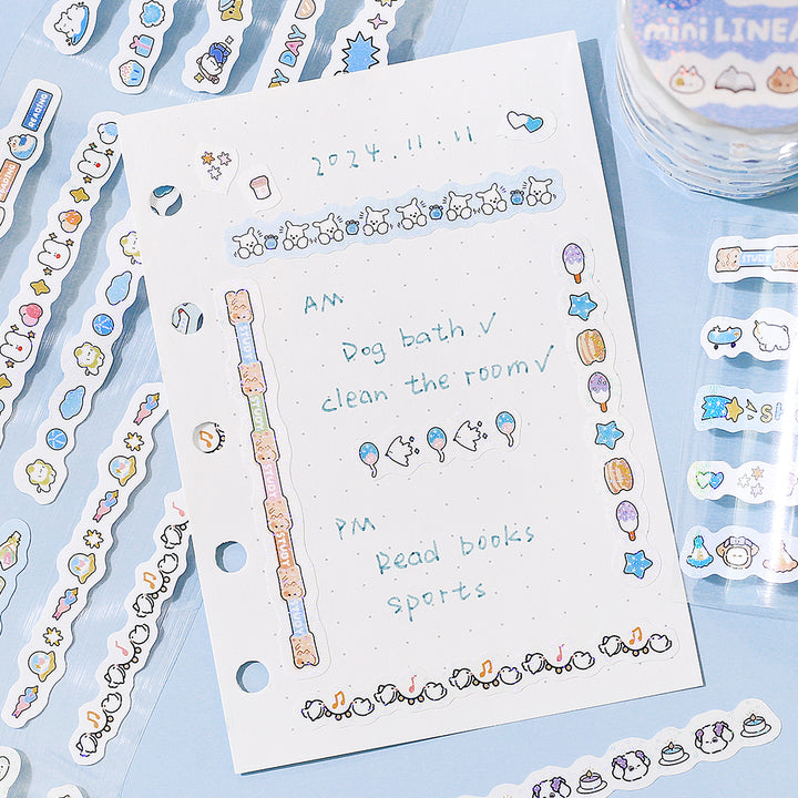 BGM Roll Sticker: Mini Linea - Pale Blue — in use