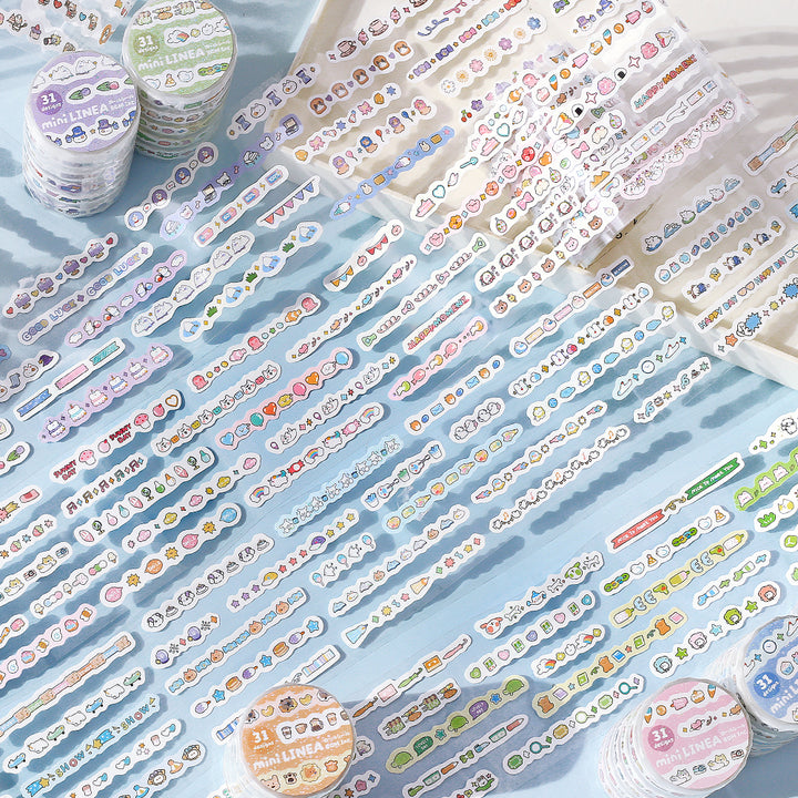 BGM Roll Sticker: Mini Linea - Pale Blue — detail view