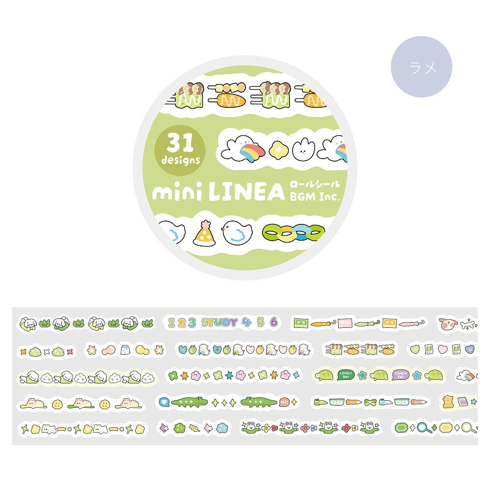 BGM Roll Sticker: Mini Linea - Green — front view