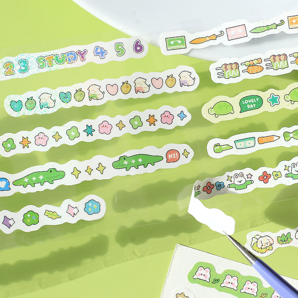 BGM Roll Sticker: Mini Linea - Green — side view