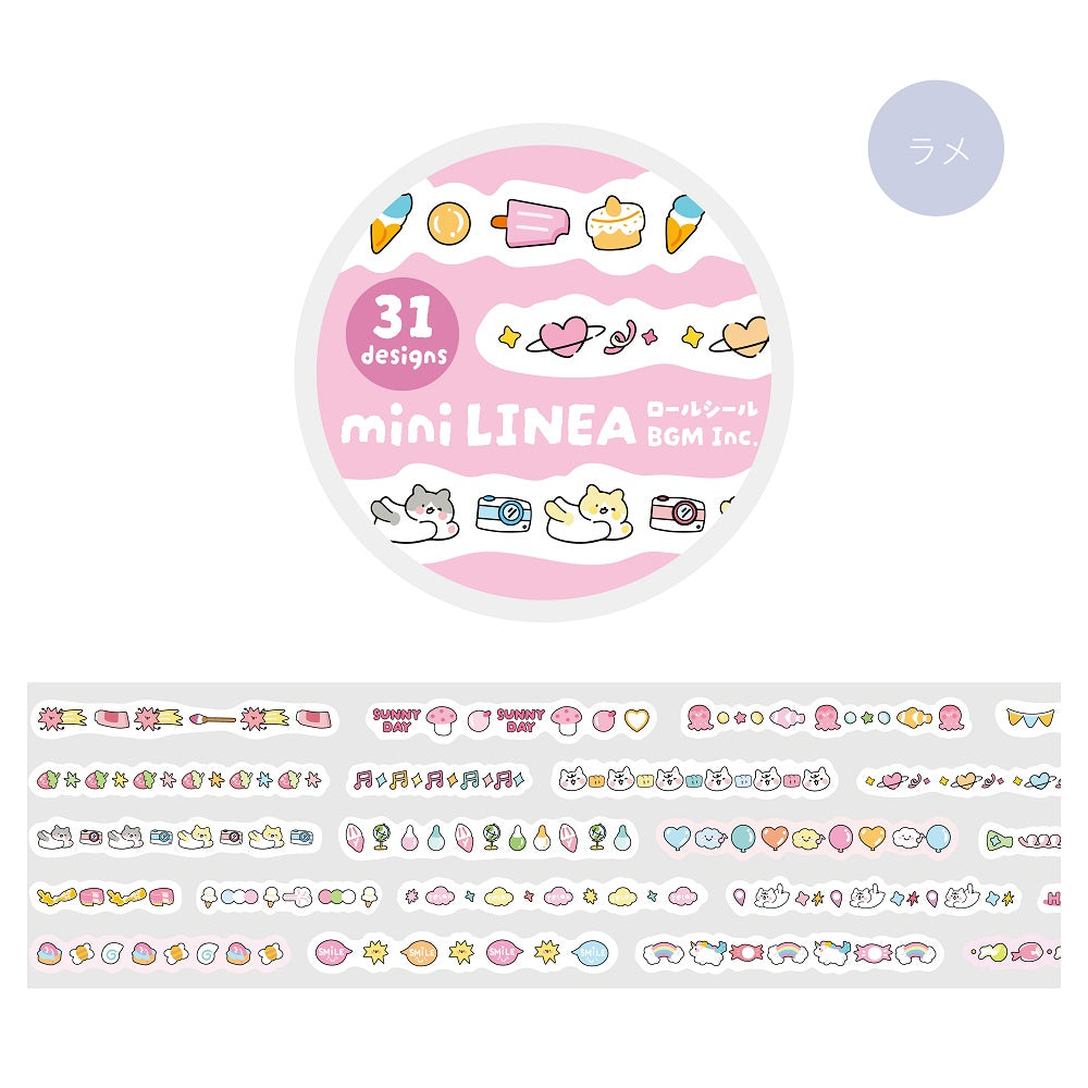 BGM Roll Sticker: Mini Linea - Rose Pink — front view