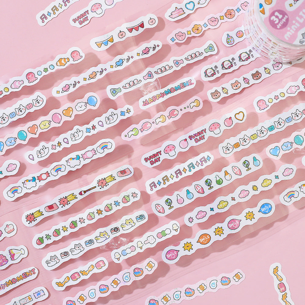 BGM Roll Sticker: Mini Linea - Rose Pink — side view