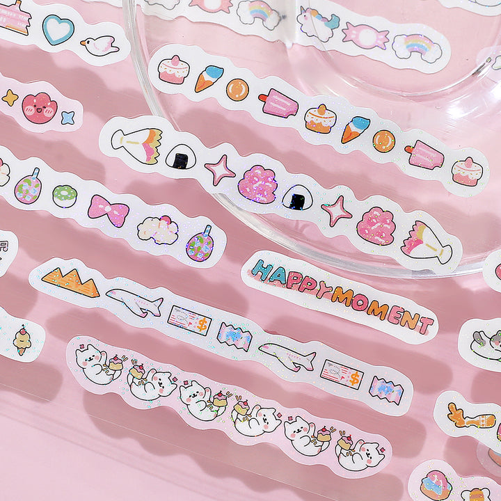 BGM Roll Sticker: Mini Linea - Rose Pink — in use