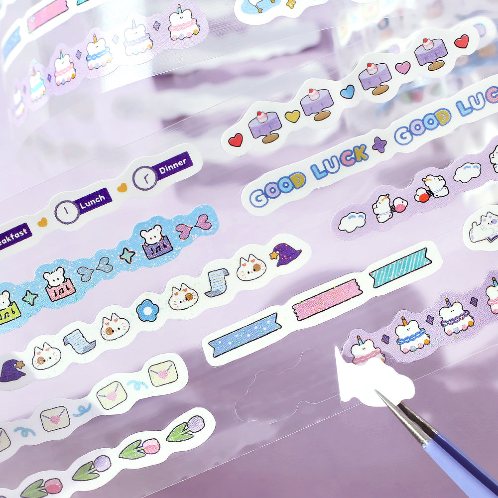 BGM Roll Sticker: Mini Linea - Purple — side view