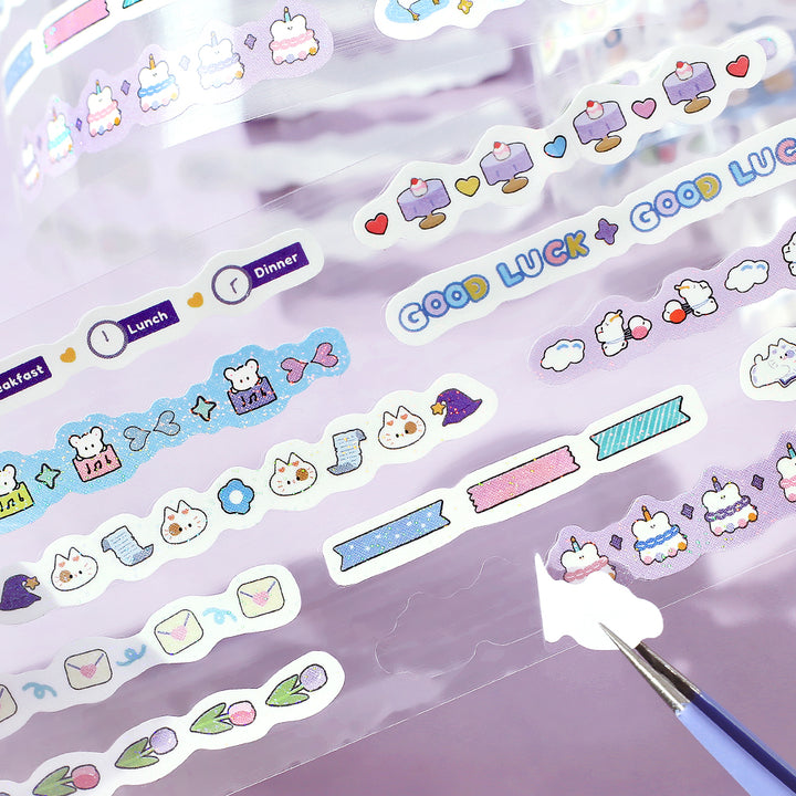 BGM Roll Sticker: Mini Linea - Purple — side view