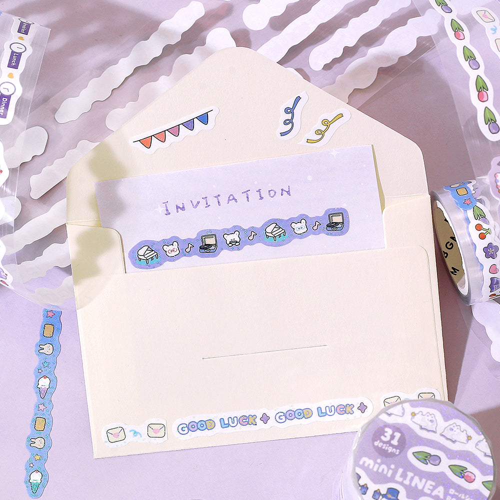 BGM Roll Sticker: Mini Linea - Purple — angle view