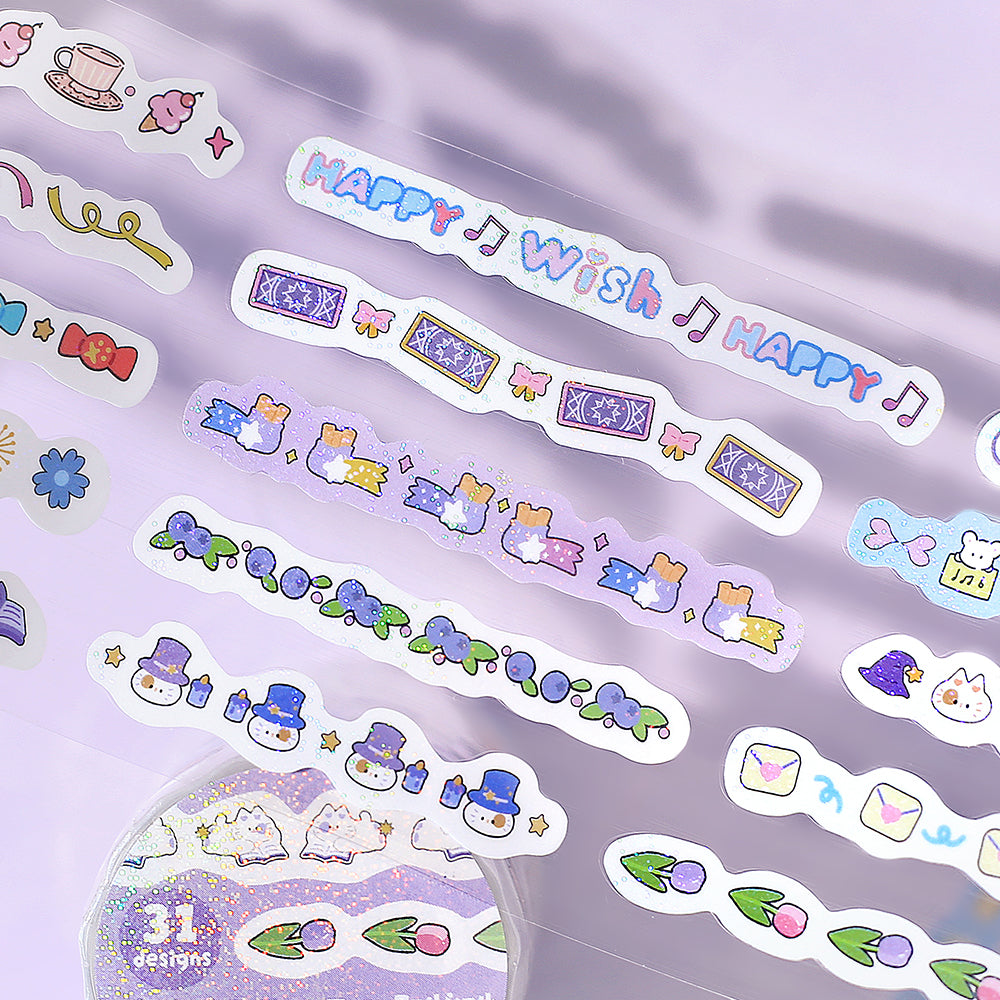 BGM Roll Sticker: Mini Linea - Purple — with packaging