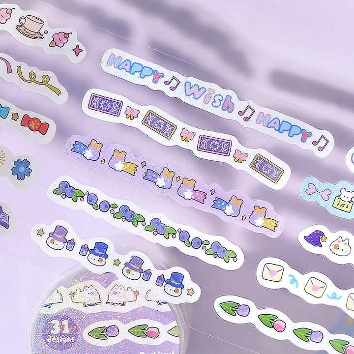 BGM Roll Sticker: Mini Linea - Purple — with packaging