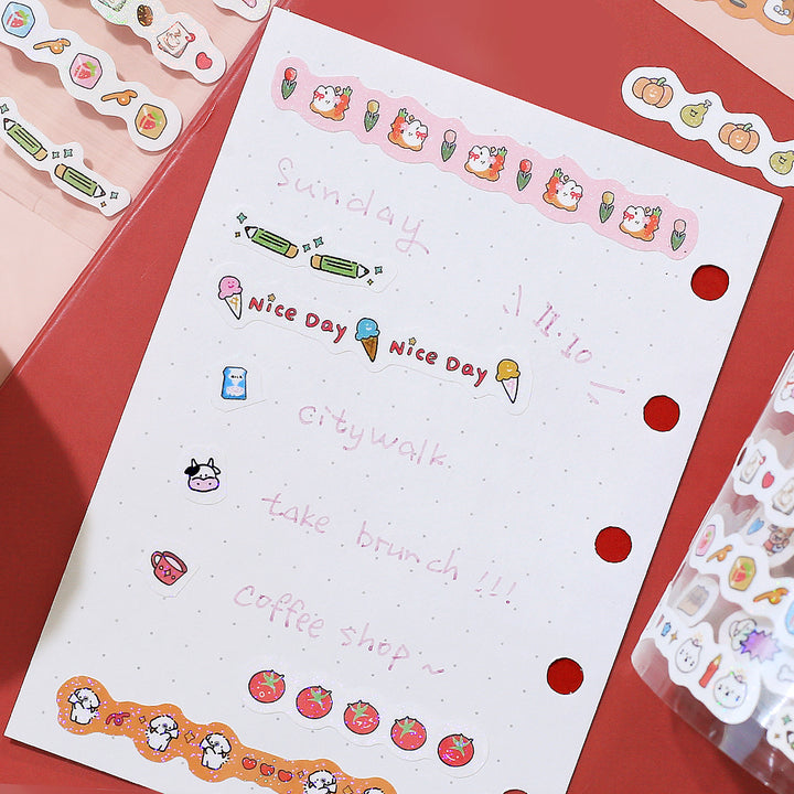 BGM Roll Sticker: Mini Linea - Red — in use