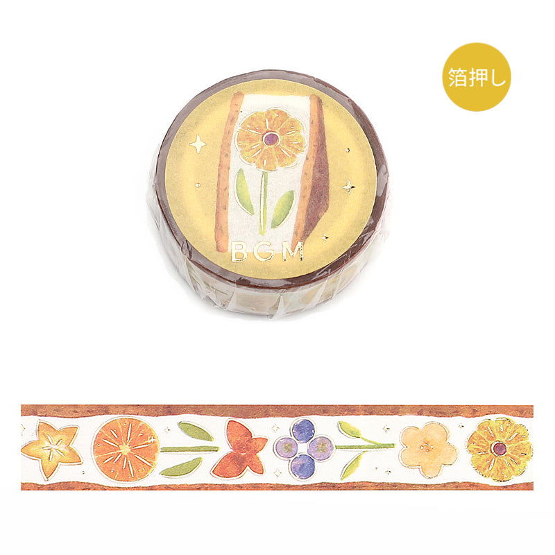 BGM Foil Stamping Masking Tape: Fruit Sandwich - Flower — roll front