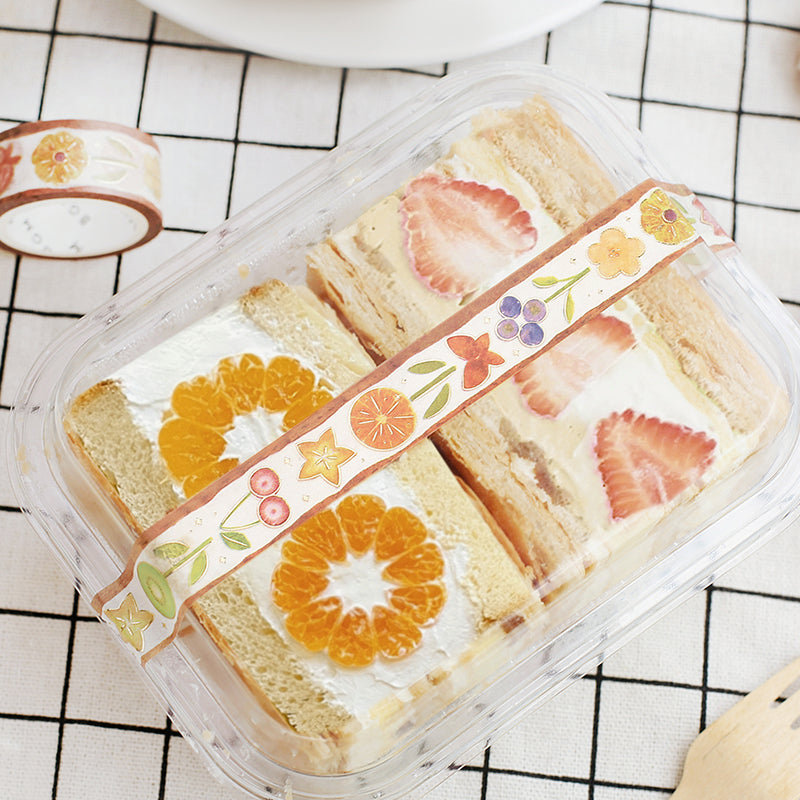 BGM Foil Stamping Masking Tape: Fruit Sandwich - Flower — applied on surface
