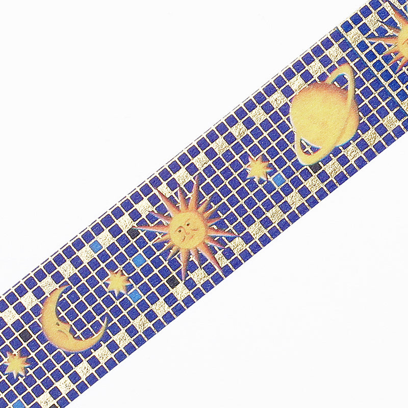 BGM Foil Stamping Masking Tape: Tile Art - Universe — pattern detail