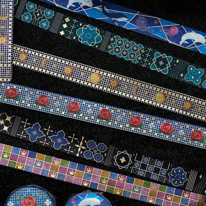 BGM Foil Stamping Masking Tape: Tile Art - Universe — roll side