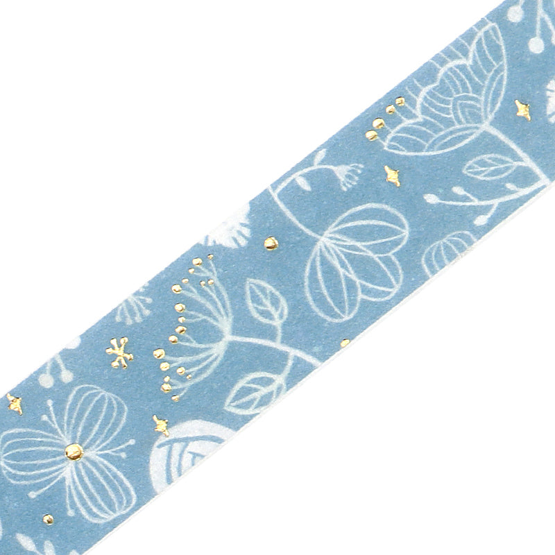 BGM Foil Stamping Masking Tape: Kusabana Techo - Blue Transparent — pattern detail