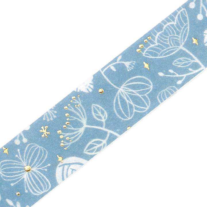 BGM Foil Stamping Masking Tape: Kusabana Techo - Blue Transparent — pattern detail