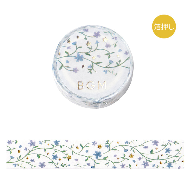 BGM Foil Stamping Masking Tape: Kusabana Techo - Flower Dance — roll front
