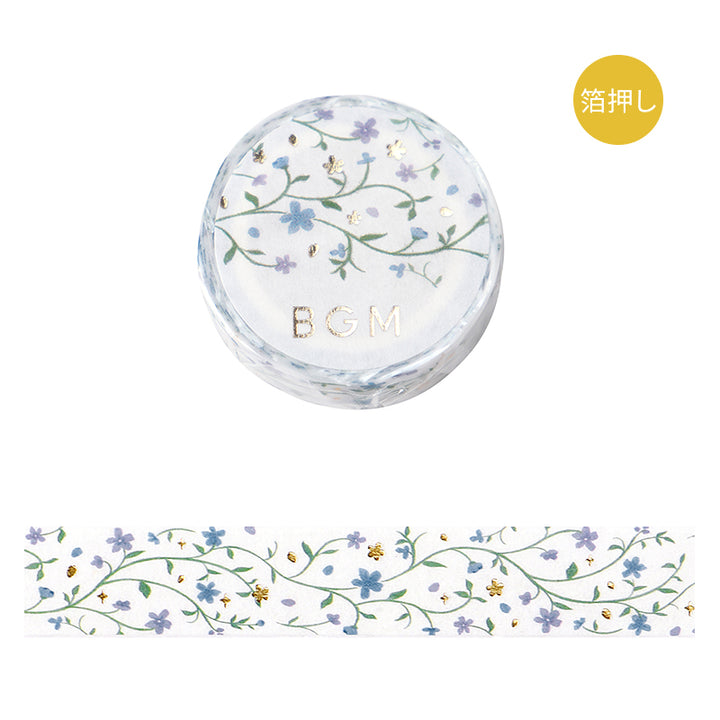 BGM Foil Stamping Masking Tape: Kusabana Techo - Flower Dance — roll front