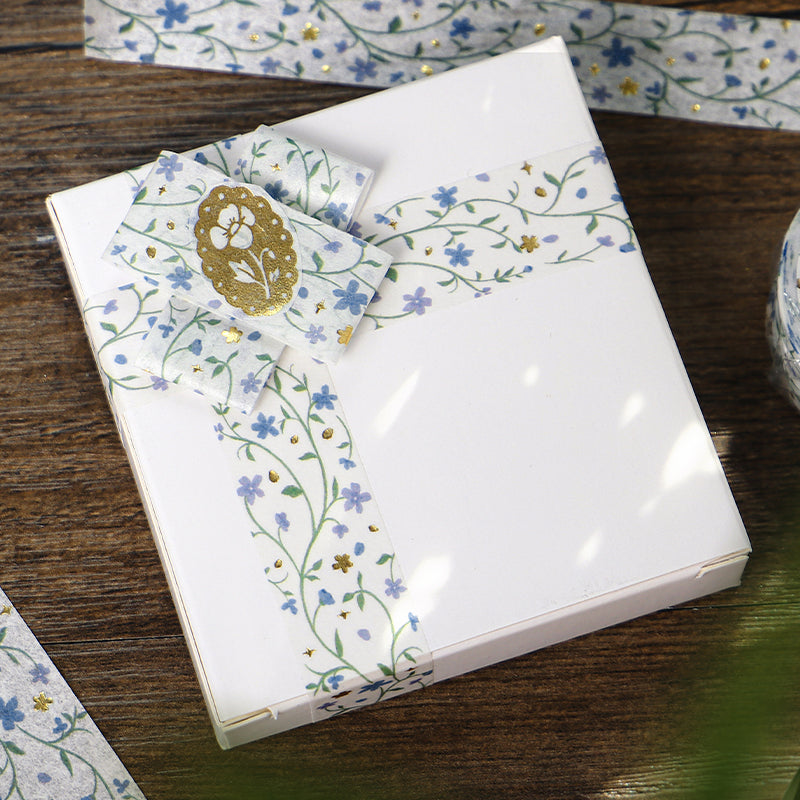 BGM Foil Stamping Masking Tape: Kusabana Techo - Flower Dance — applied on surface