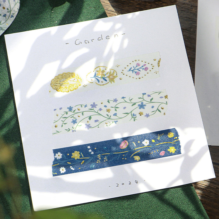 BGM Foil Stamping Masking Tape: Kusabana Techo - Flower Dance — roll side