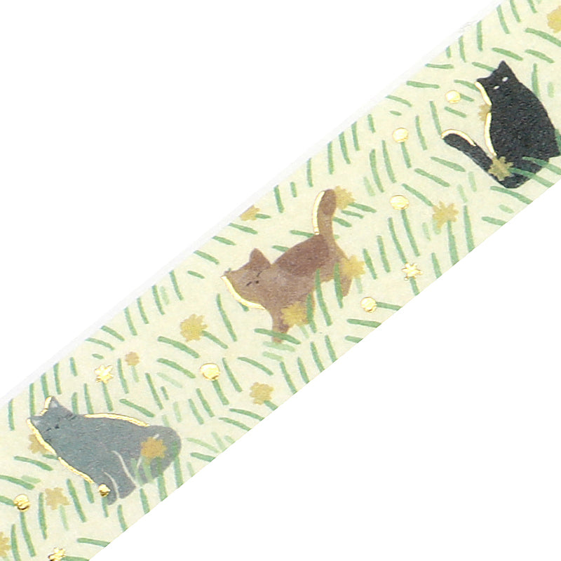 BGM Foil Stamping Masking Tape: Kusabana Techo - Cats — pattern detail