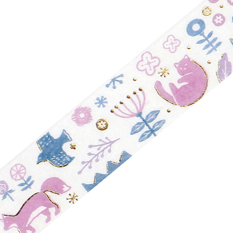 BGM Foil Stamping Masking Tape: Kusabana Techo - Song of the Forest — pattern detail