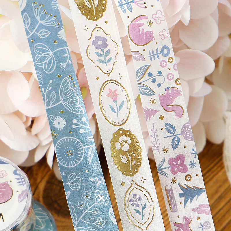 BGM Foil Stamping Masking Tape: Kusabana Techo - Flower Brooch — with packaging