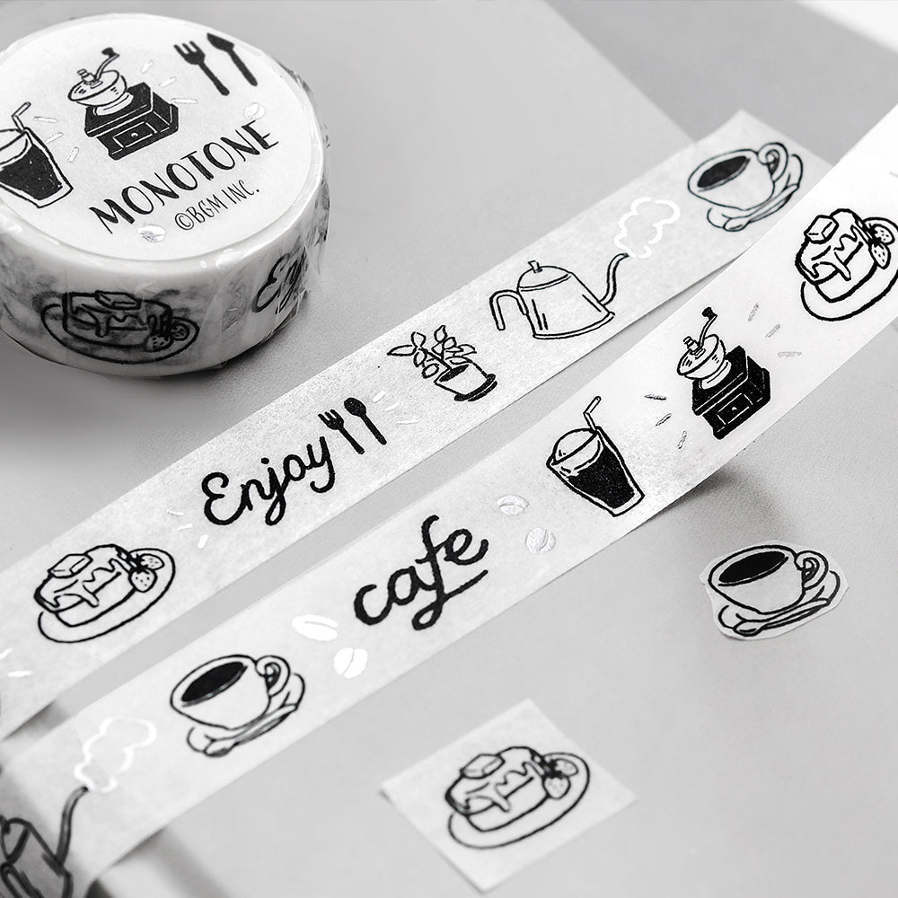 BGM Foil Stamping Masking Tape: Monotone - Cafe — applied on surface