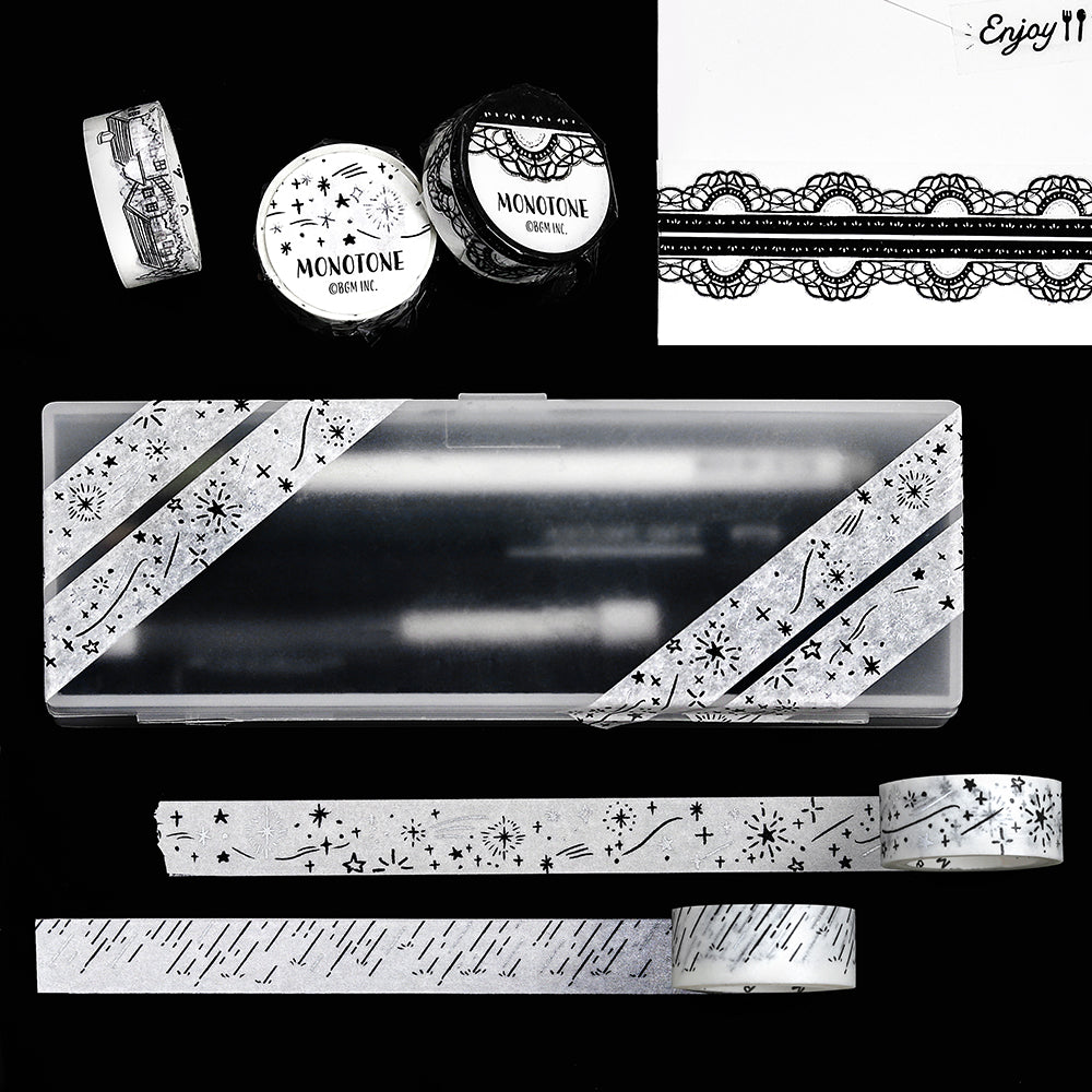 BGM Foil Stamping Masking Tape: Monotone - Starry Sky — colour swatch