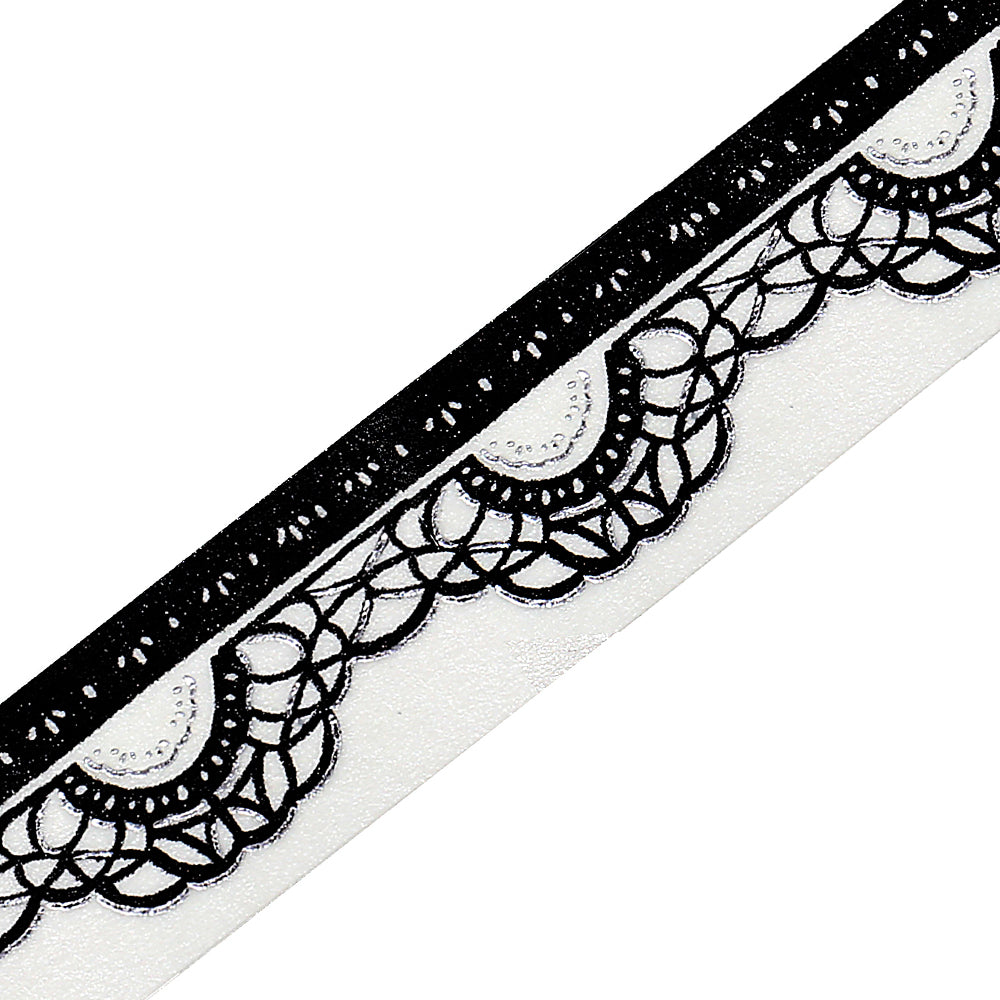 BGM Foil Stamping Masking Tape: Monotone - Lace — pattern detail