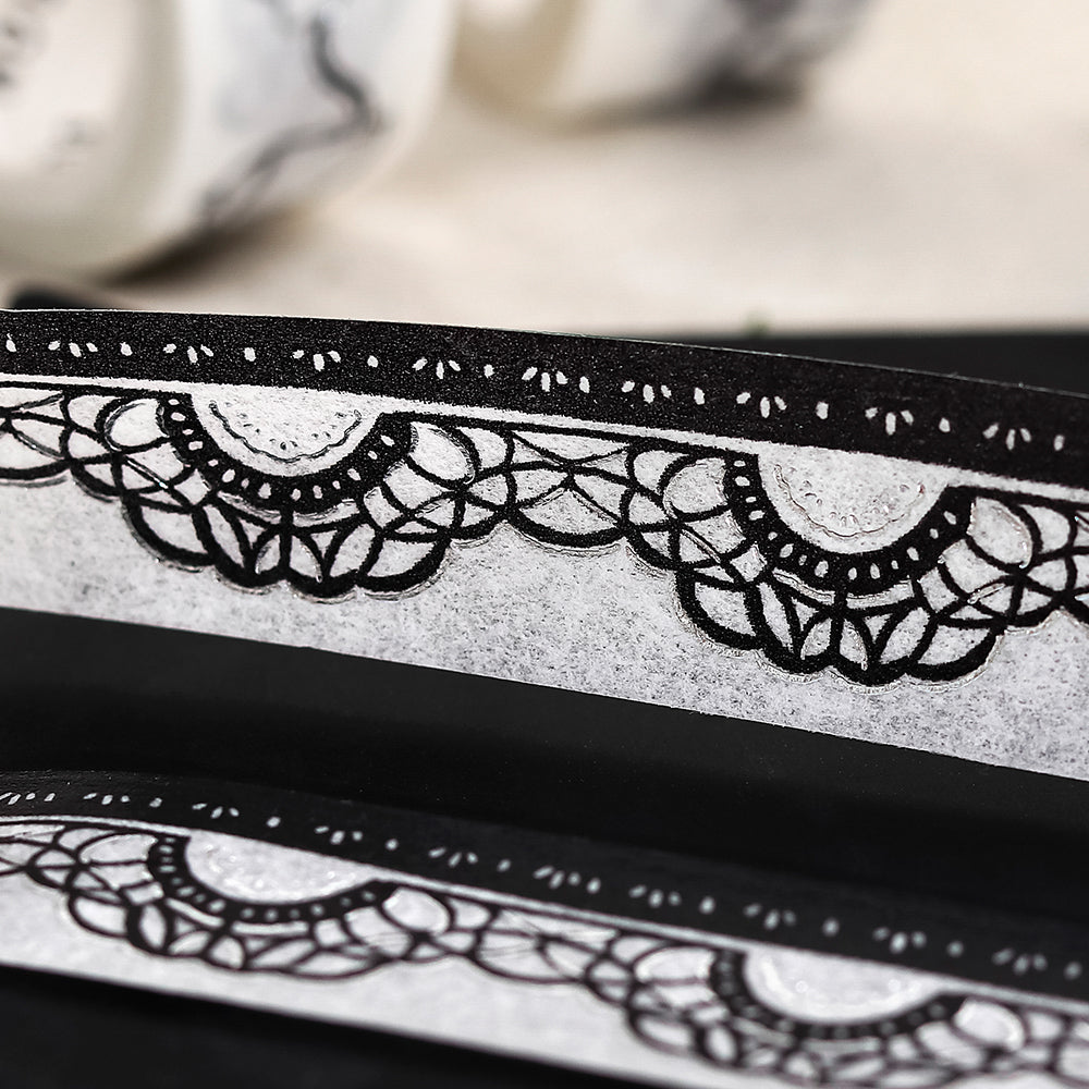 BGM Foil Stamping Masking Tape: Monotone - Lace — applied on surface