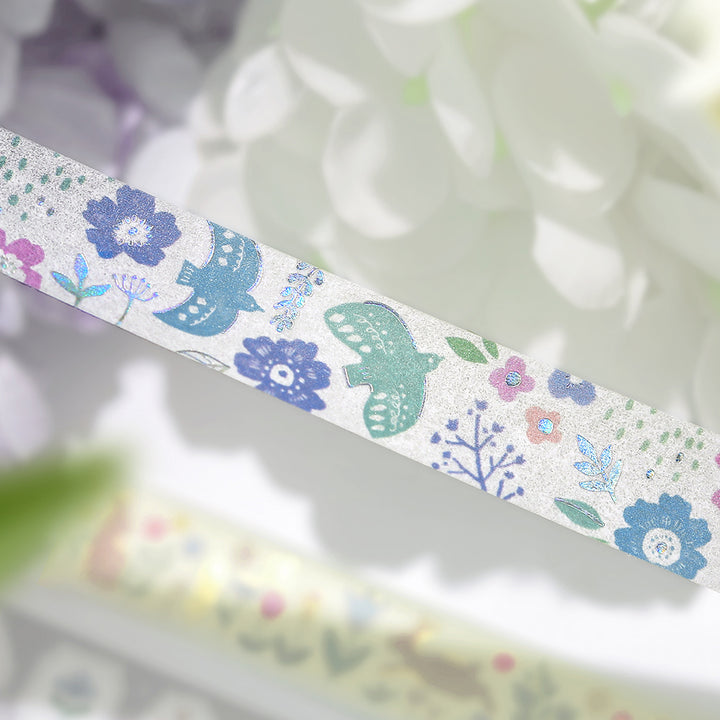 BGM Foil Stamping Masking Tape: Nordic Forest - Birdsong — roll side