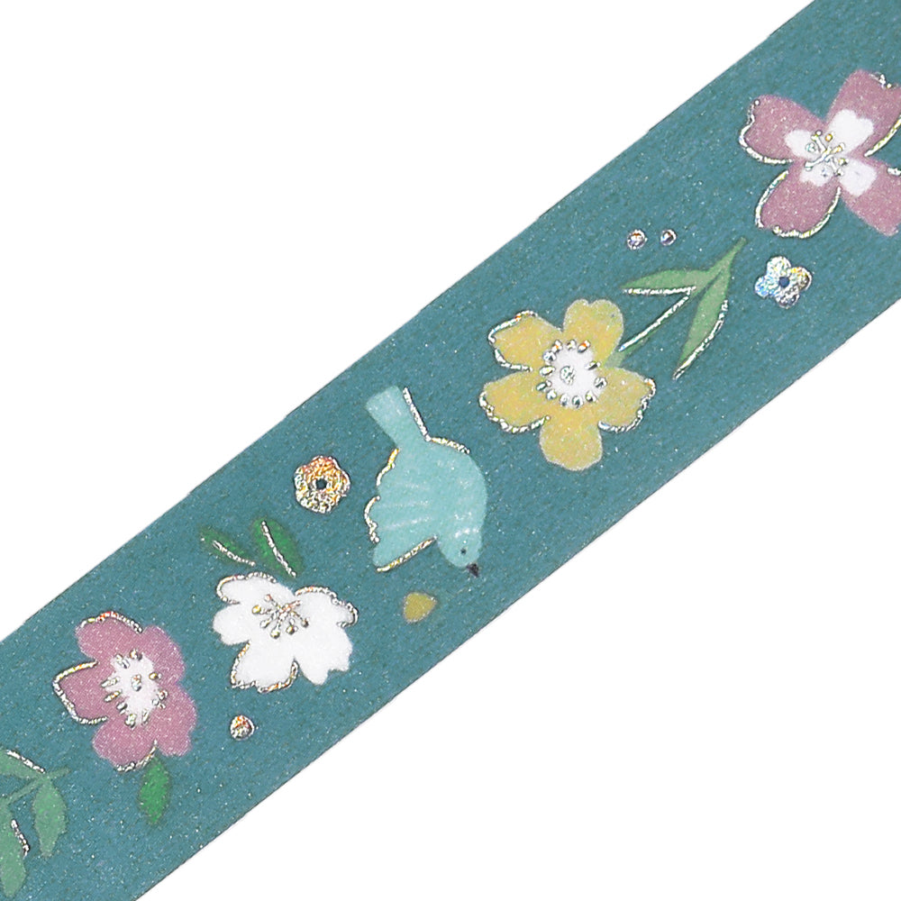 BGM Foil Stamping Masking Tape: Nordic Forest - Melody of Flowers — pattern detail