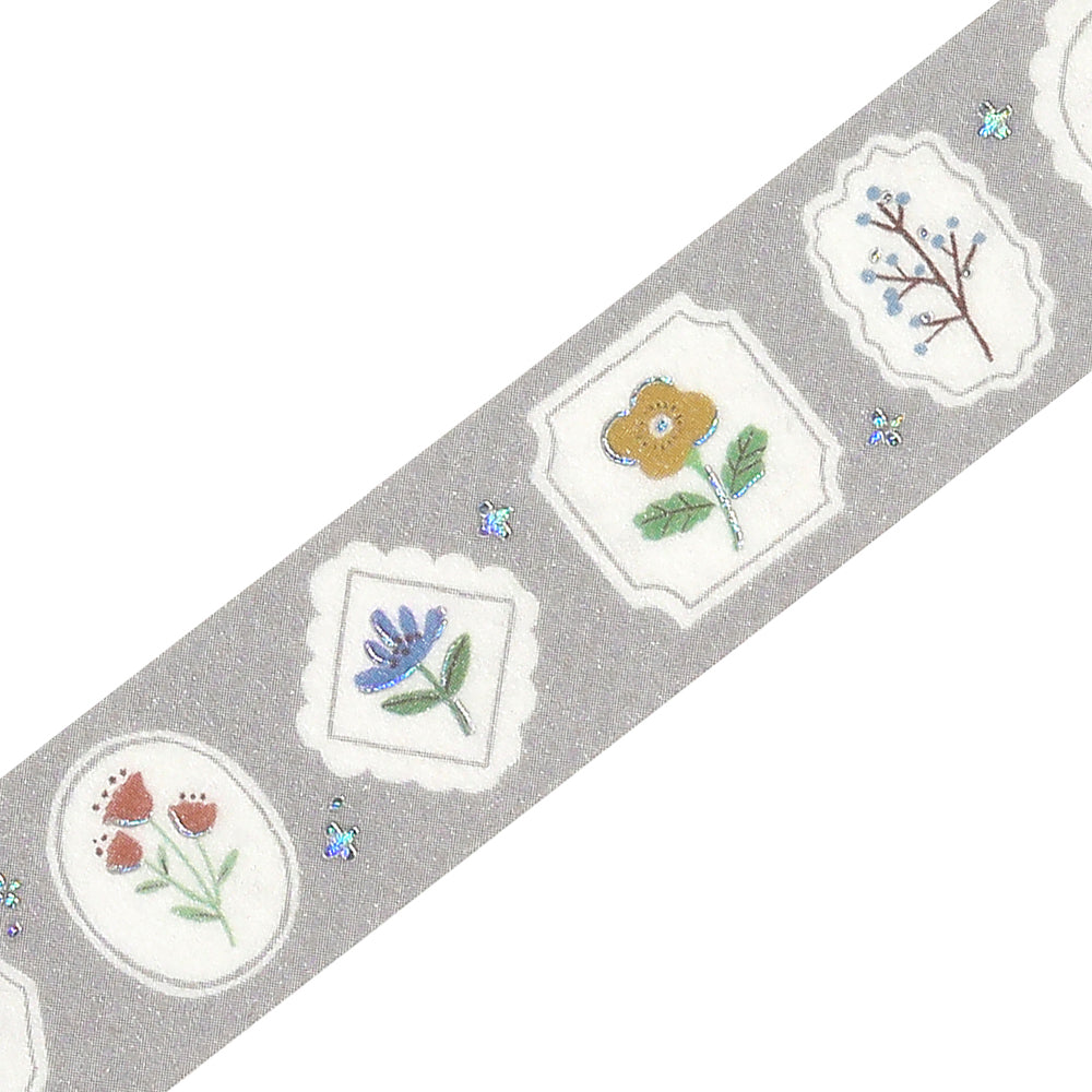 BGM Foil Stamping Masking Tape: Nordic Forest - Flower Frame — pattern detail
