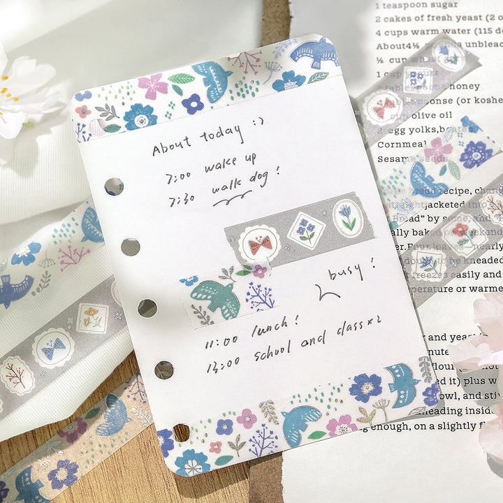BGM Foil Stamping Masking Tape: Nordic Forest - Flower Frame — with packaging