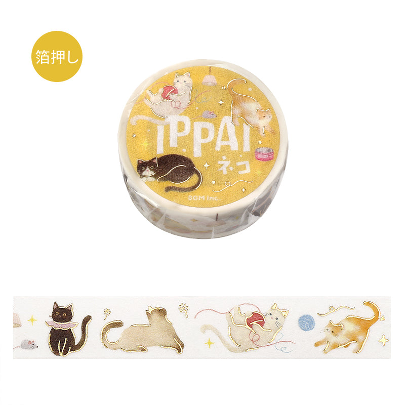 BGM Foil Stamping Masking Tape: IPPAI・Cats Galore — roll front